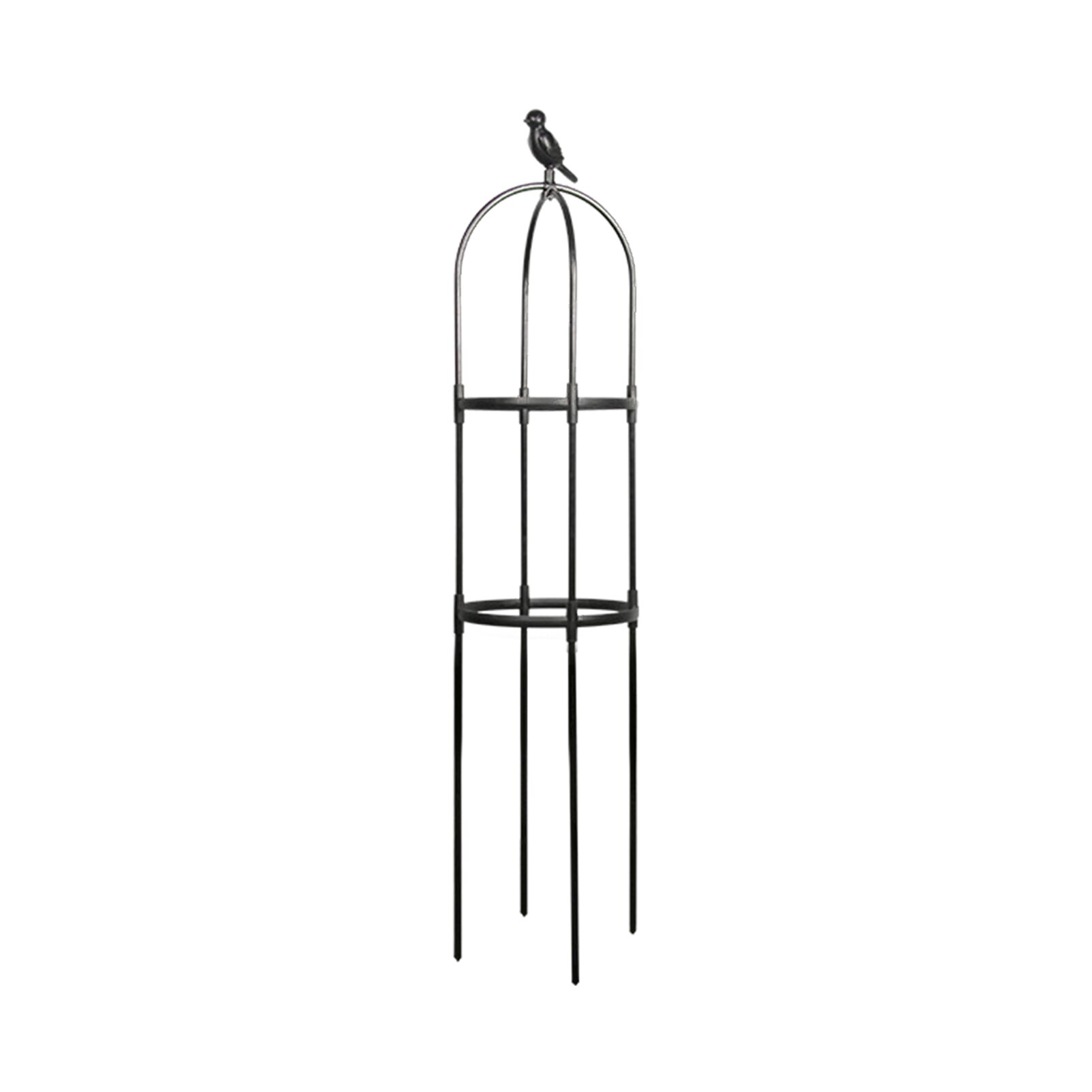 1.2/1.5m Iron Garden Obelisk Climbing Plant Flowers Steel Frame Trellis Vines Floral Decor Yard Round Weather-Proof Iron Brand: D 30cm  H120cm