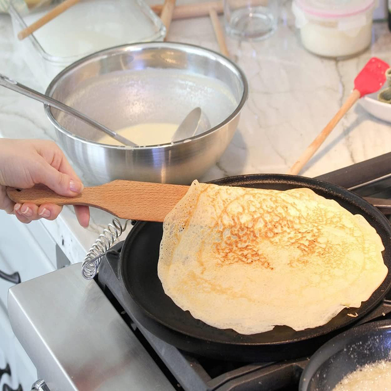 Máquina para hacer crepes de madera, esparcidor de masa para panqueques, espátula, herramienta para esparcidor de panqueques, herramienta para cocinar y hornear, utensilios de cocina