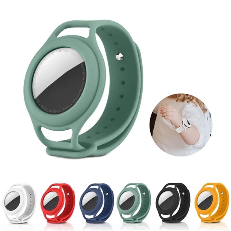 Case for Apple AirTags Kids Soft Silicone Strap Air Tag Anti-Lost Bracelet Protective Cover Shell for AirTag children Strap