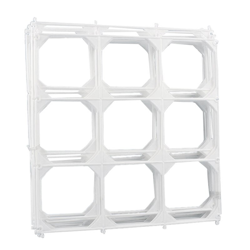 10Pcs White Square 9 Grids Balloon Plastic Square Holder Stage Background Large Mesh Wall Decoration: Default Title