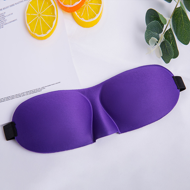 Máscara para dormir mejorada, máscara para ojos opaca contorneada 3D para dormir con correa ajustable, venda para los ojos nocturna suave para siestas: Morado