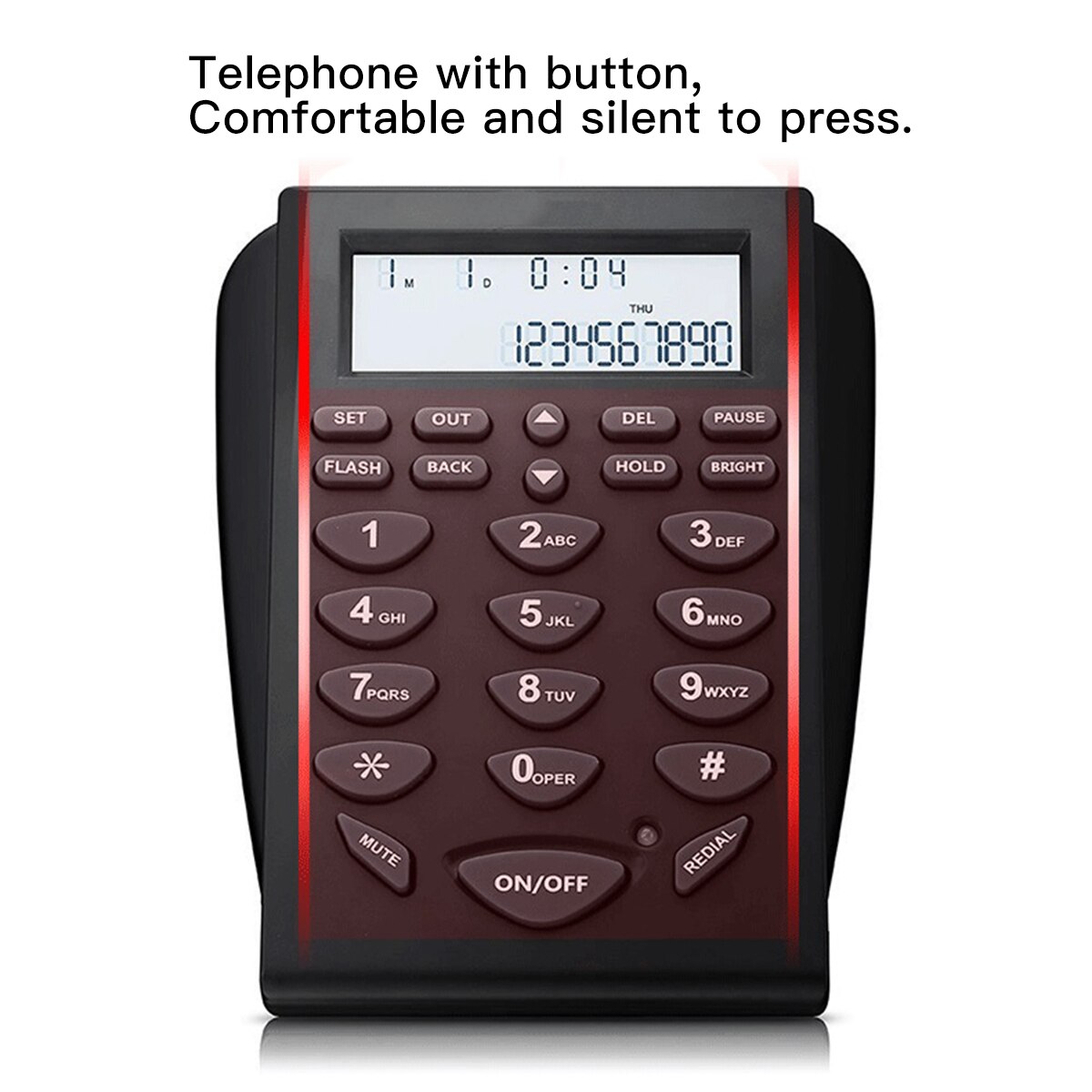Call center telefon dialpad telefon med ledning med støjreducerende mono headset klar voice caller id genopkald