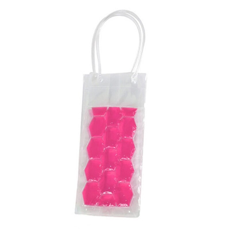 PVC Leakproof Ice Bag ECO Friendly Transparent Ice Pack Portable Ice Bucket Wine Bottle Chiller with Carry Handle Ice-Cold Tools: Red