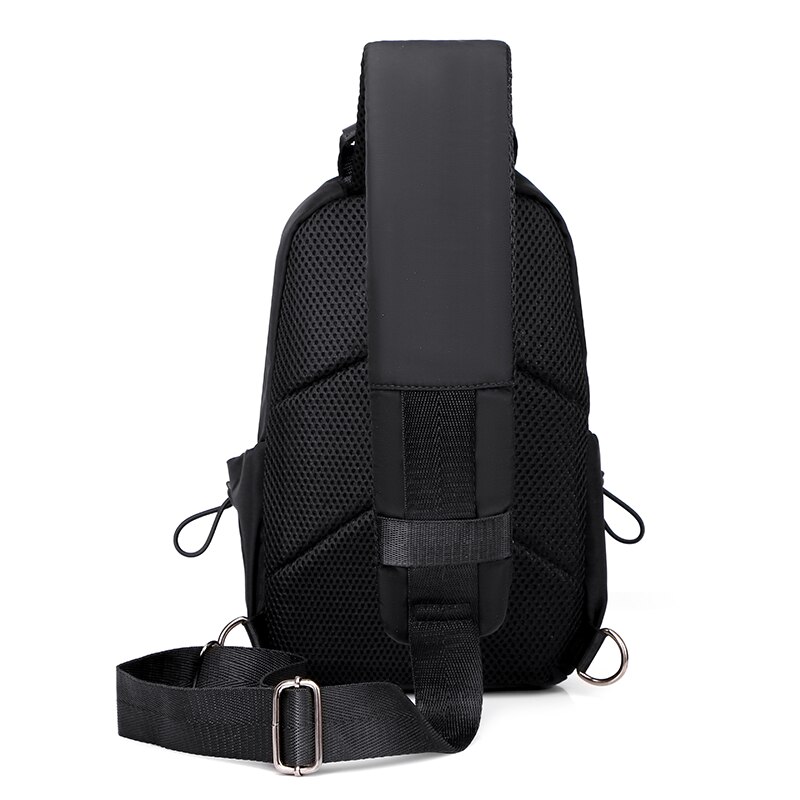 Simple Men Canvas Chest Bag Messenger Bag Crossbody Bag Black Casual Simple Single Anti Theft Shoulder Bag