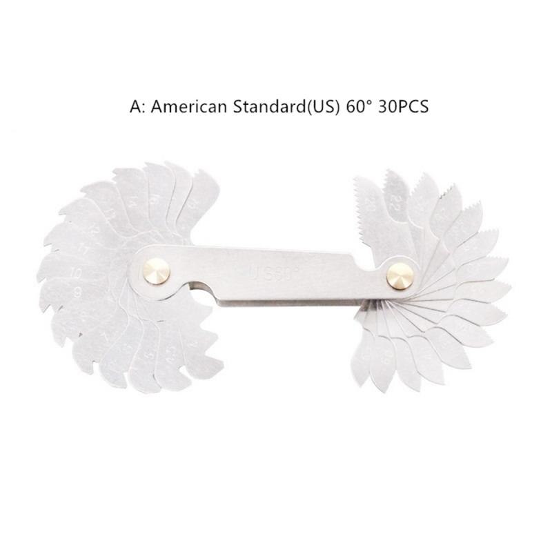 neue 30/51/52/58PCS 60/55 ° Gewinde Mess Gage Gauge Edelstahl Metrische Kaiser UNS Schraube Pitch Gewinde Stecker Gage: 30pcs US