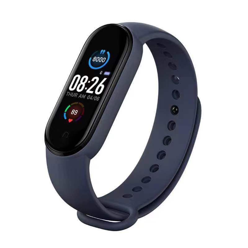 Smartwatch Bluetooth Hartslag Detectie Bloeddruk Fitness Tracker Sport Horloge Waterdicht Messageprompt Pedometerbracelet: m5 blue