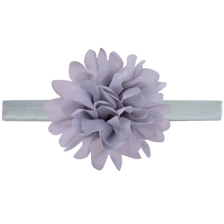Baby pannband band gör-det-själv småbarn barn håraccessoarer nyfödd tiara chiffong spädbarn blomma blommig turban flicka bandage handgjorda: Grå