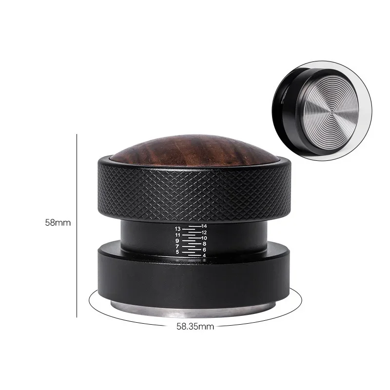Distribuidor de café por gravedad calibrado de profundidad ajustable de acero inoxidable, herramientas profesionales para Barista, 51/53/58,35mm: Naranja
