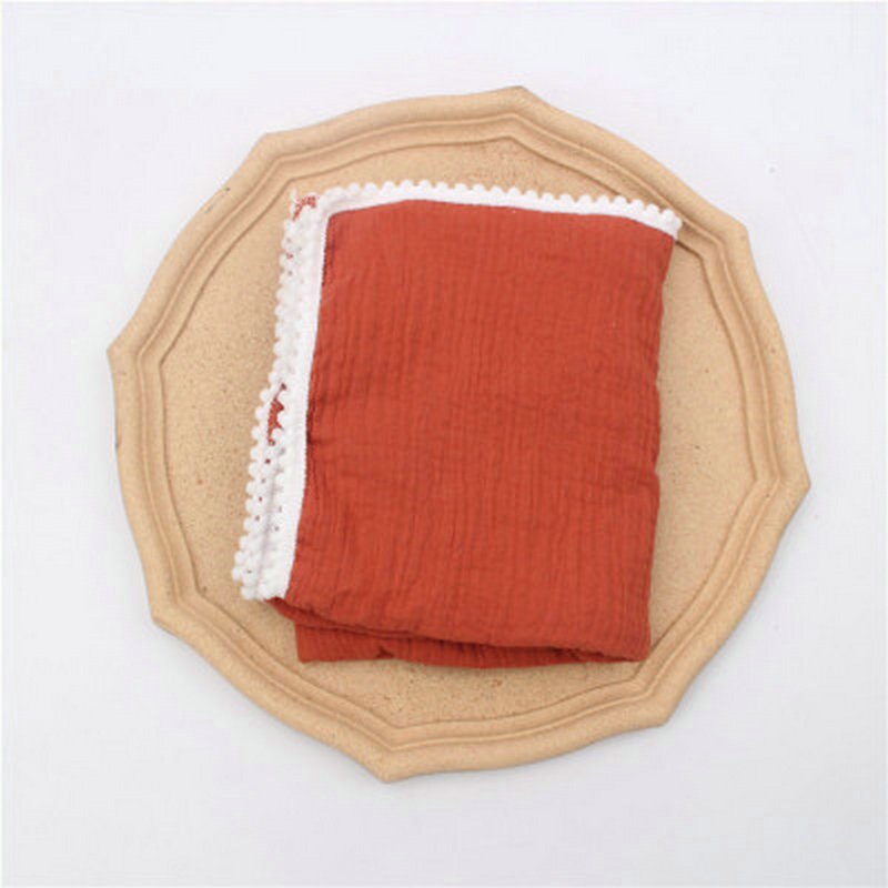 Baby Blanket Newborn photography Children's Cotton Muslin Wrap Sleeping Items Receiving Blankets Baby Stuff for Newborns: Brick red