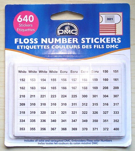 Kruissteek garen nummer stickers 640 stickers + saaie stickers, stickers met dmc nummer nummers