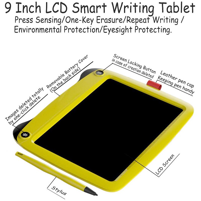 Colorful Screen 9 Inch Electronic Writing Board Doodle Board-Best for Kids