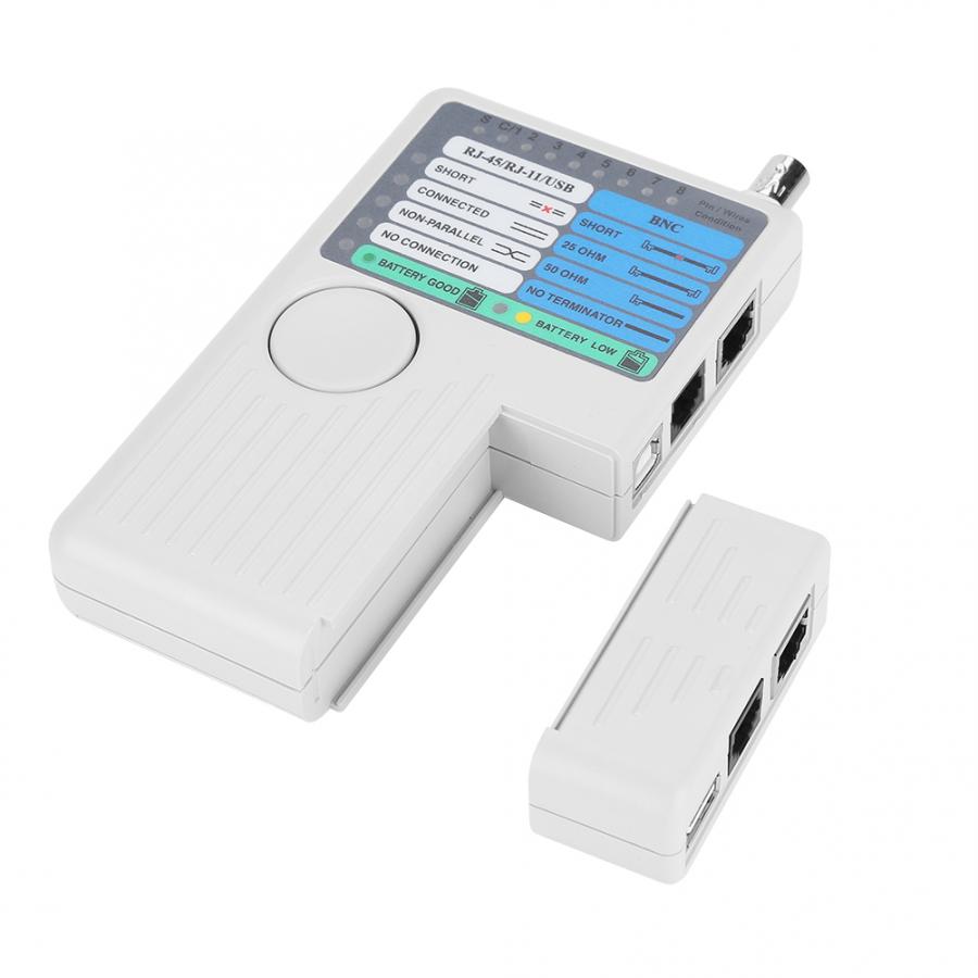 4-in-1 Portable LAN Cable Tester Remote RJ11 RJ45 USB BNC for UTP STP Cables Circuit Breaker Finder