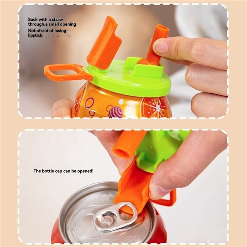 4 szt. Pokrywki robić puszek po napojach, wymienne osłony na puszki odporne na zachlapania ze słomkami kubek na napoje sokowe, akcesoria robić butelek-najlepiej sprzedające się