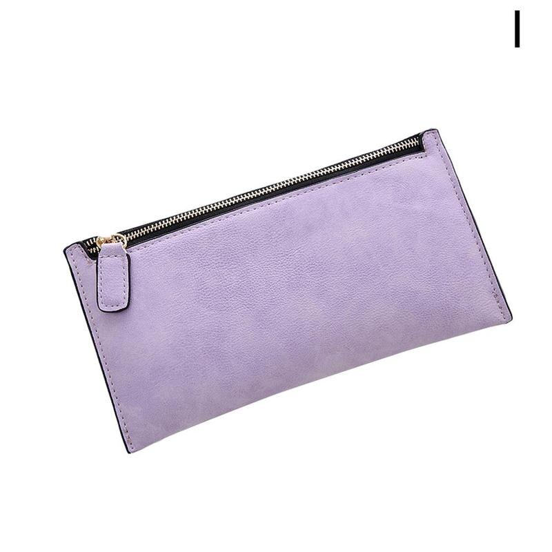 Women's clutch purse card holder matte leather long wallet bag female R1W3: I