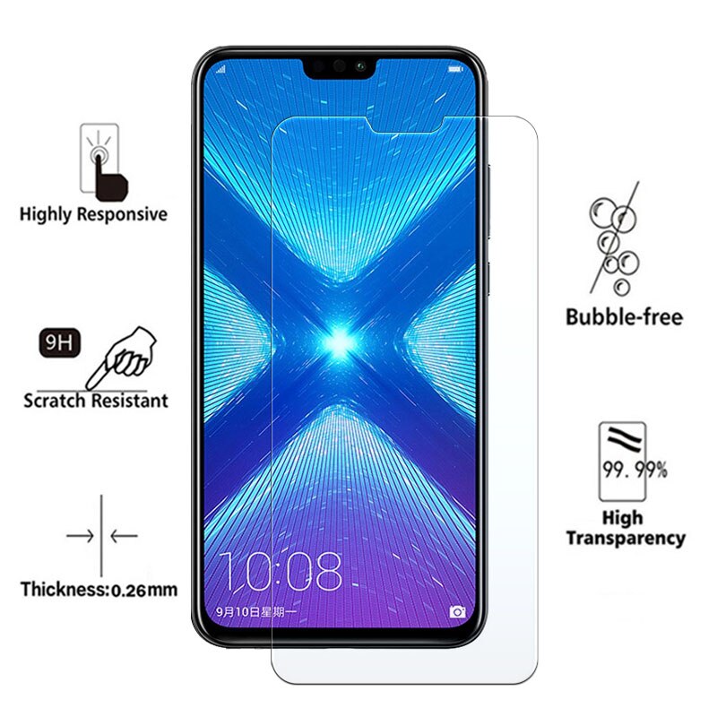 3pcs tempered glass For huawei honor 8x 8s 8c 8a pro 8 lite protective Glass on honor 8 s x a c honer a8 x8 c8 s8 9H safety Film
