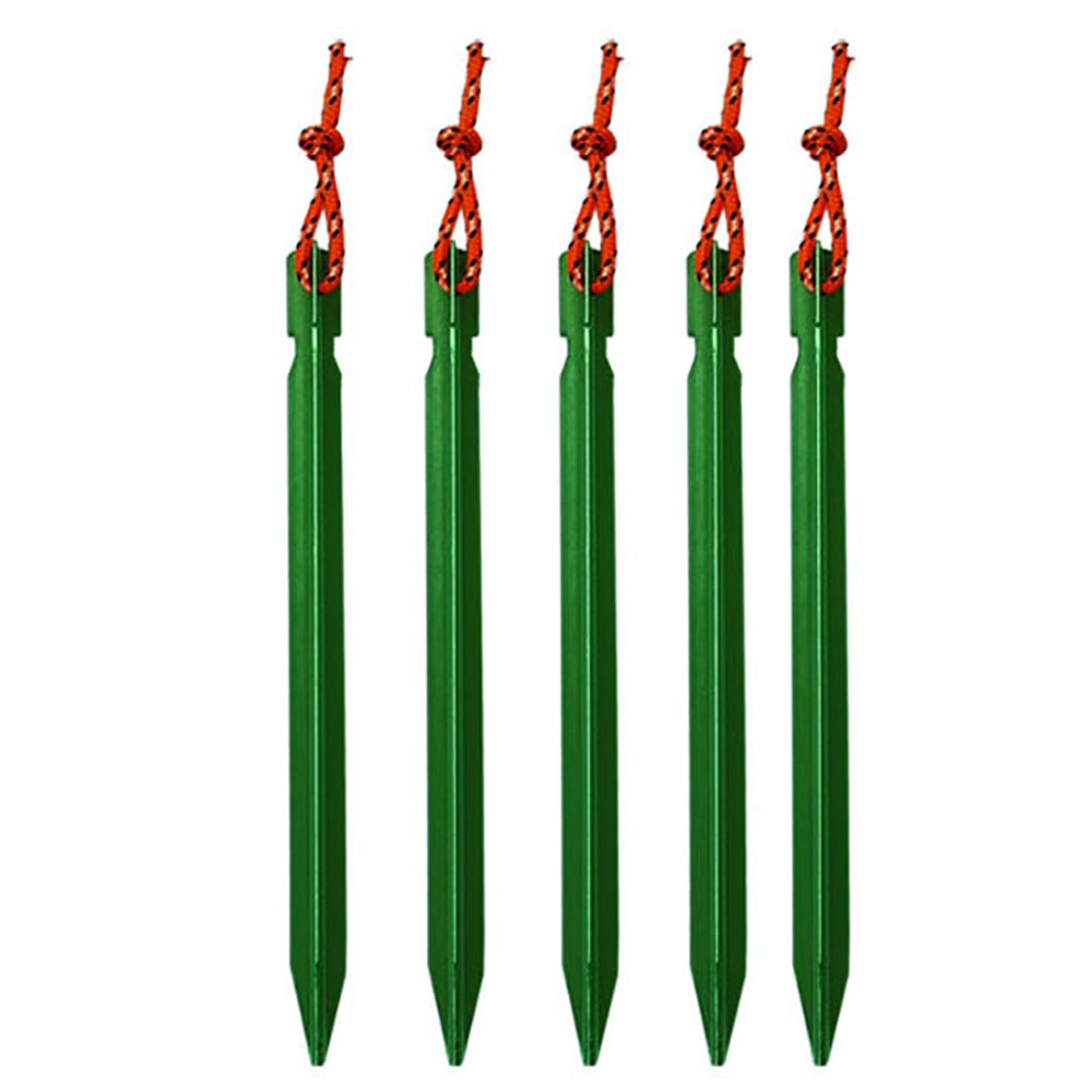 5 stücke Heringe 18cm Aluminium Zelt Stake mit Seil Im Freien Zelt Nagel Peg Camping Wandern Ausrüstung Reisen Zelt zubehör: 5pcs Green