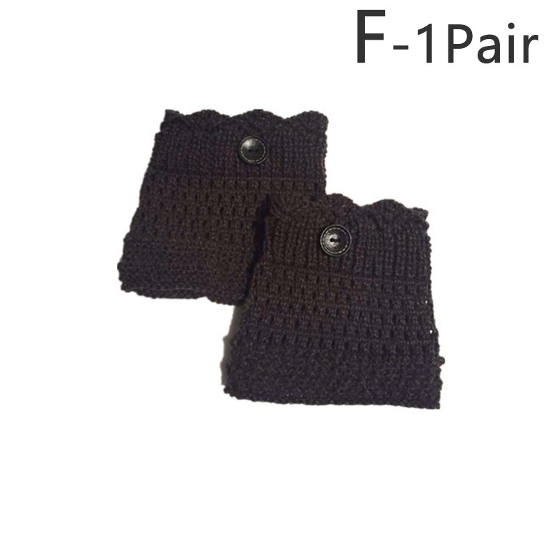 Calentadores de piernas de Invierno para mujer, botas de punto de ganchillo, puños, botas cortas elásticas, calcetines negros, botas cálidas informales de , 2 piezas: Gris oscuro