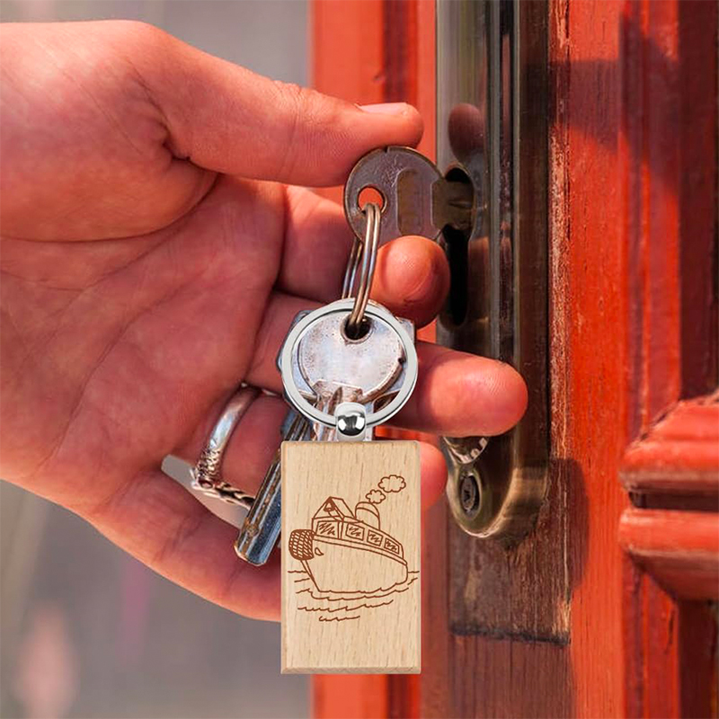 120 stuks blanco houten sleutelhanger DIY houten auto sleutelhanger bulk