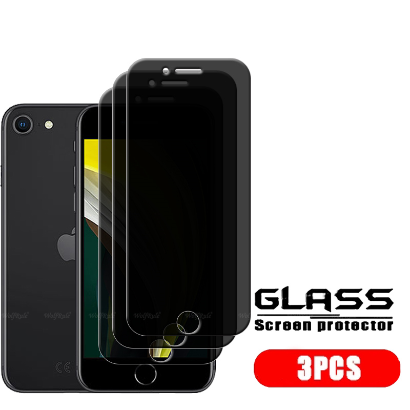 4Pcs For iPhone SE Glass iPhone SE Tempered Glass Phone Protective 9H Privacy Anti-Spy Screen Protector iPhone SE: Orange