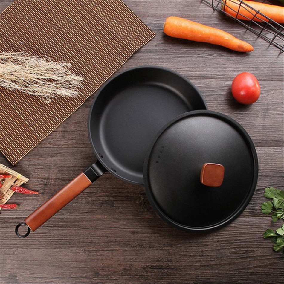 24cm non stick pan Frying Pan Non-stick Cast Iron Pan Multi-function Wok Pans Kitchen Tools Accessories