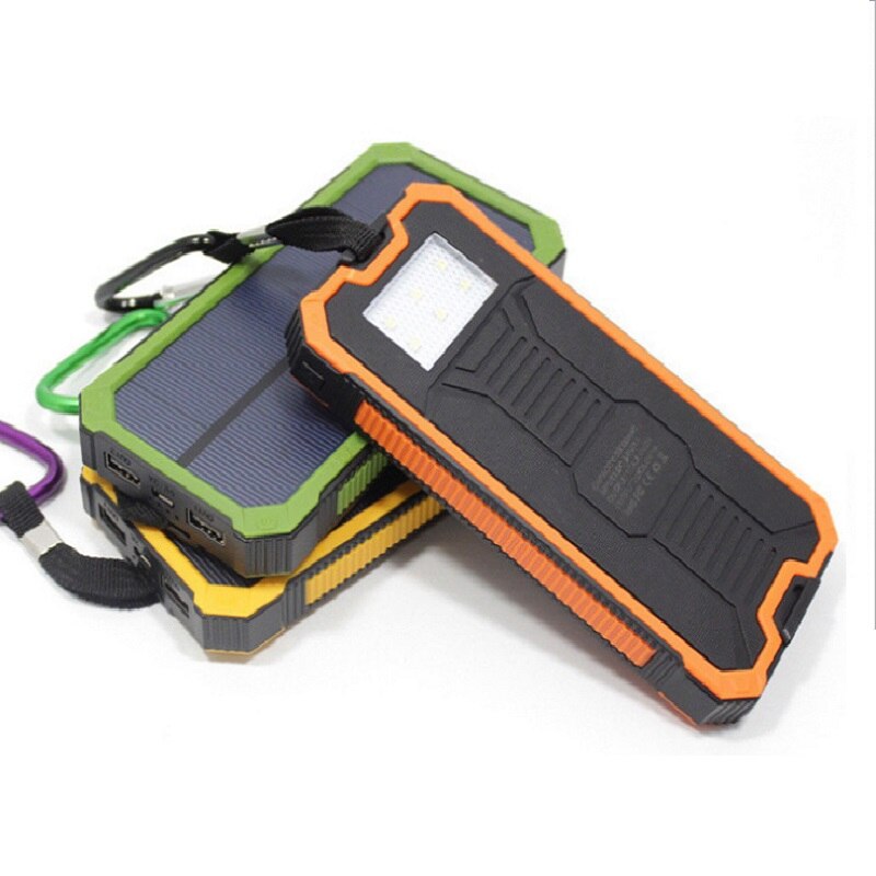 8000mAh Portable Solar Power Bank Outdoor External Battery Charger for iPhone Samsung Huawei Smartphone Xiaomi Outdoors Camping