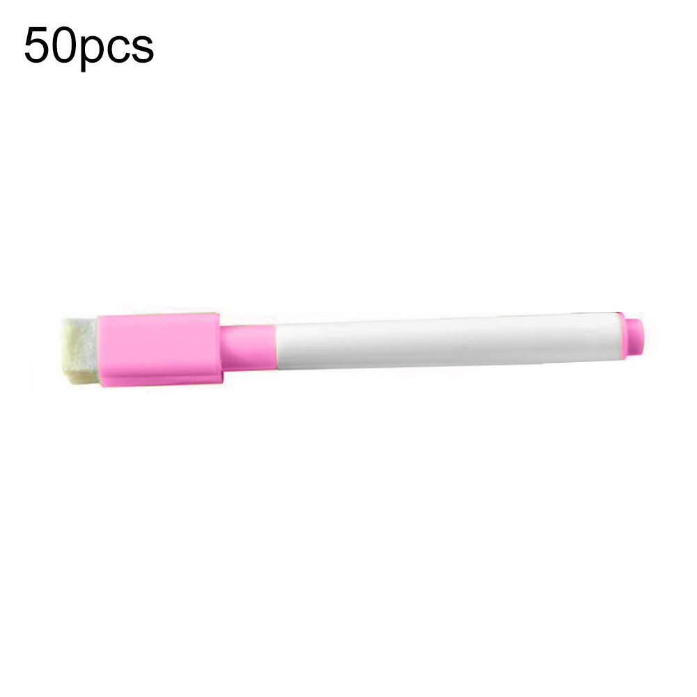 50Pcs Erasable Dry Whiteboard Markers Drawing Pens School Office Stationery: Pink 50pcs