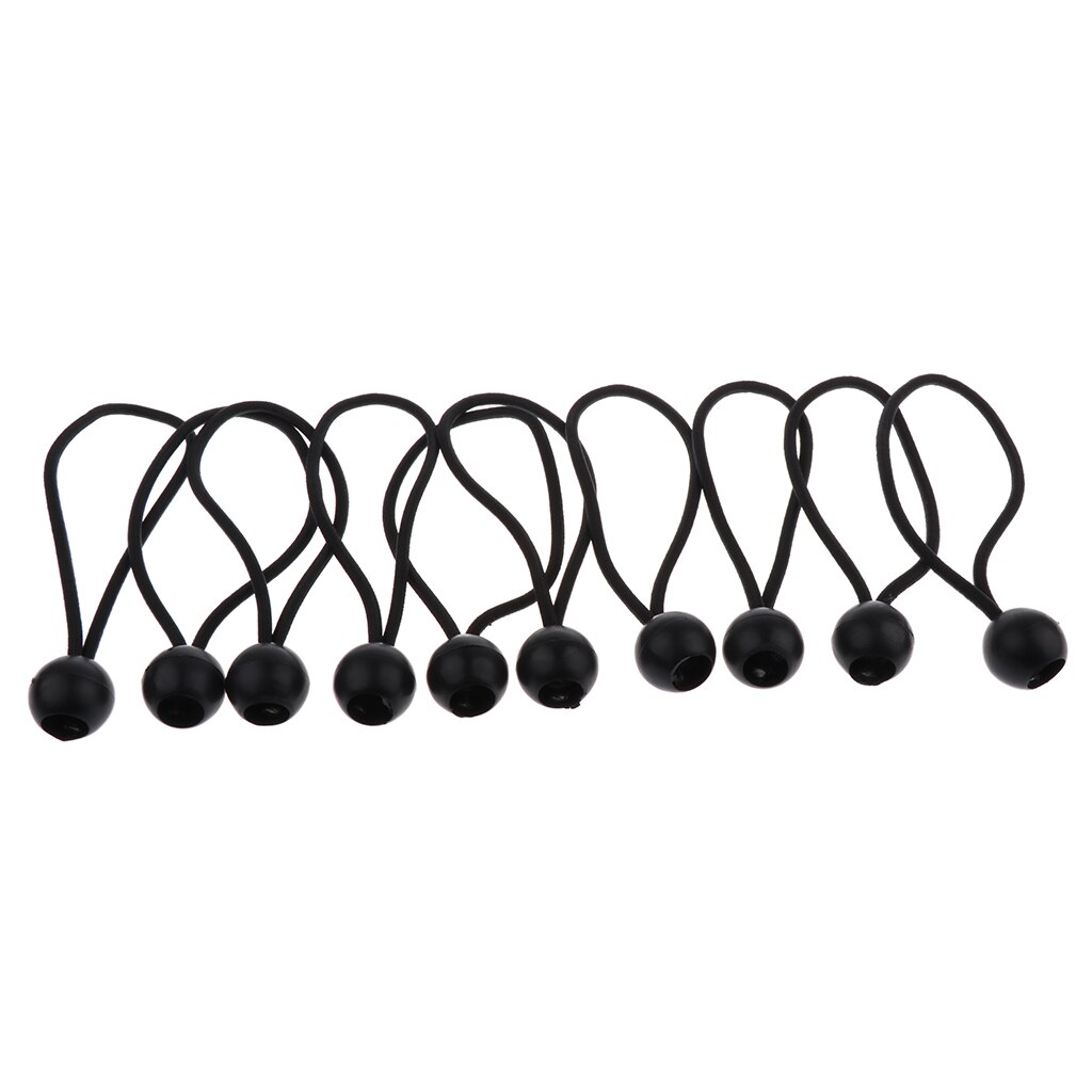 Cuerda elástica de 16cm/6,3 pulgadas, correa de amarre, dosel Blanco/Negro, 10 Uds.: Negro