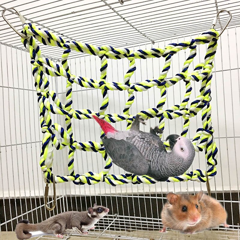 Parrot Cage With Rope Ladder And Elaborate Hammock photo