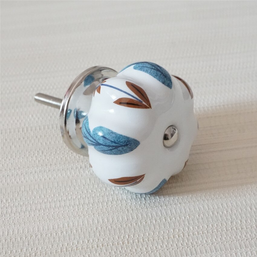 Bouton de poignée de porte de meubles bleu | Commode, boutons en céramique uniques, tire bouton de tiroir coloré armoire de cuisine, tire boutons de placard: C