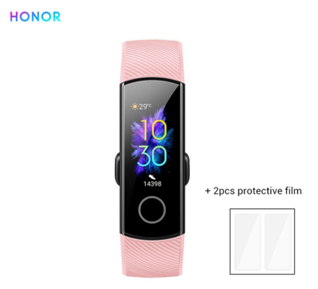 Original Huawei Honor Band 5 Fitness Smart Bracelet Heart Rate Monitoring 5ATM Waterproof Swim Bluetooth 4.2 Smart Wristwatch: pink