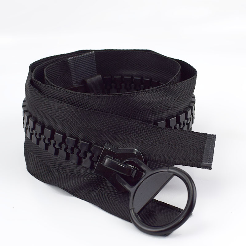 Meetee 1Pc 60/75/100/150/200cm 20# Extra Large Resin Zipper Black Open-End Auto Lock Zip DIY Down Jacket Coat Sewing Accessories: 60cm