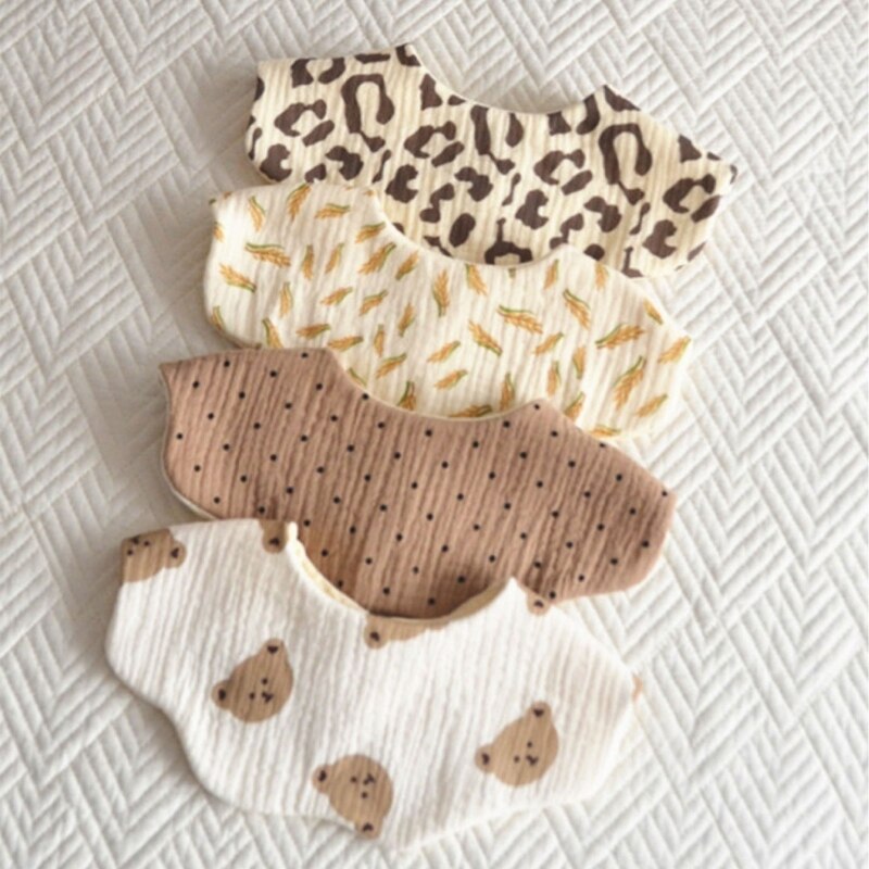 360 Graden Rotatie Burp Doek Baby Bloemvorm Voeden Bib Bandana Sjaal 5-Lagen Puur Katoen Absorberende Speeksel Handdoek