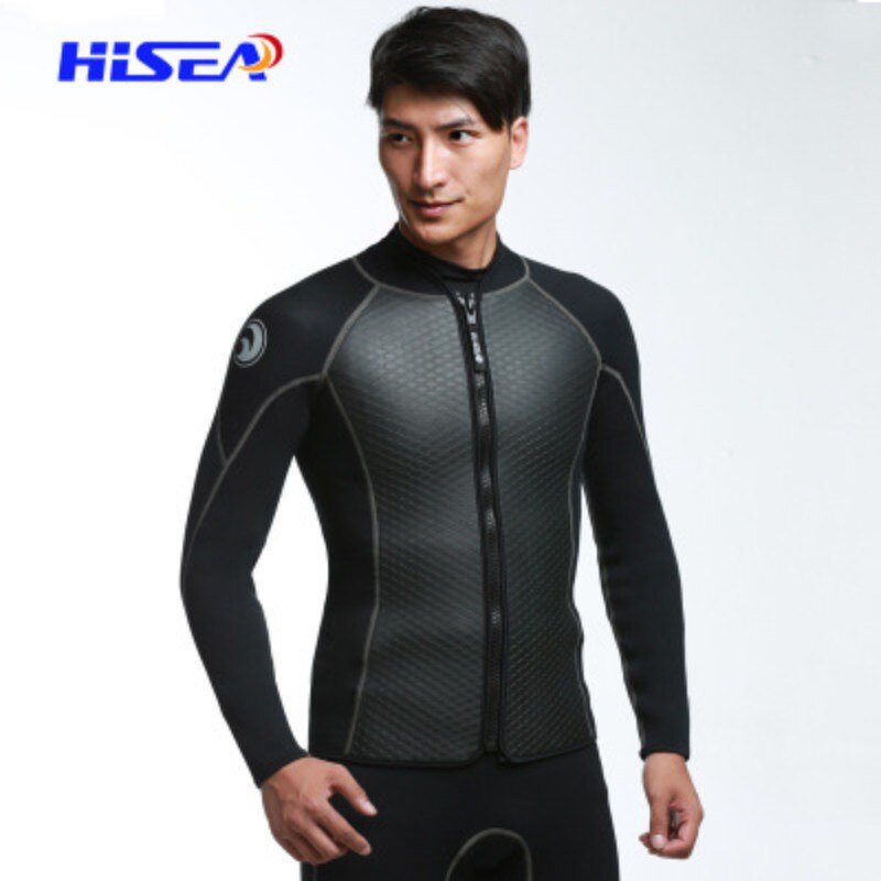 HISEA Men 2.5mm neoprene Long sleeve wetsuit Surfing diving suit Individuality keep warm winter surf clothing