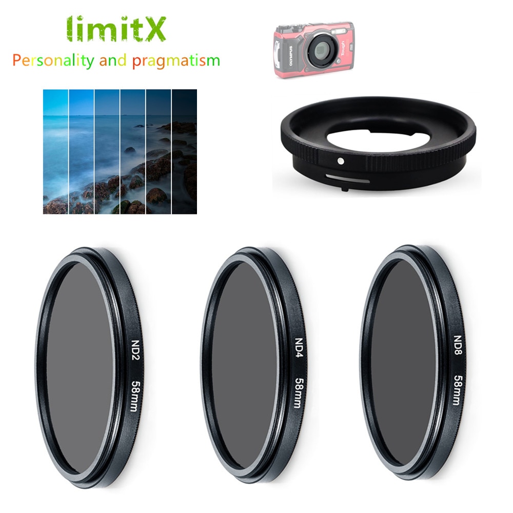 Filter einstellen ND neutral Dichte ND2 ND4 ND8 &Ampere; Adapter Ring für Olymp TG-6 TG-5 TG-4 TG-3 TG-2 TG-1 TG5 TG4 TG3 TG2 TG1