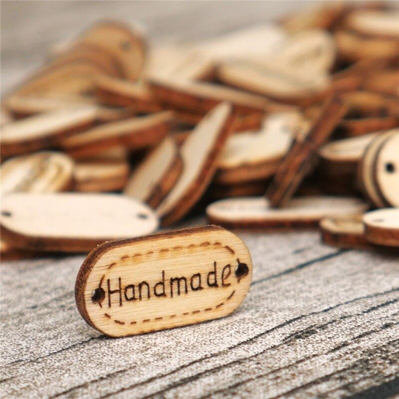 100Pcs Natural Wood Handmade Tag Label Crafts Deco... – Vicedeal
