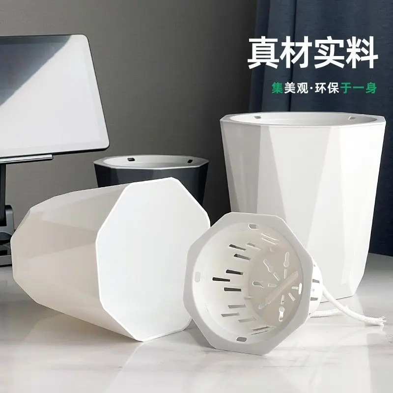 Macetas perezosas automáticas que absorben agua, macetas absorbentes de agua suculentas especiales de rábano verde, hogar interior de plástico