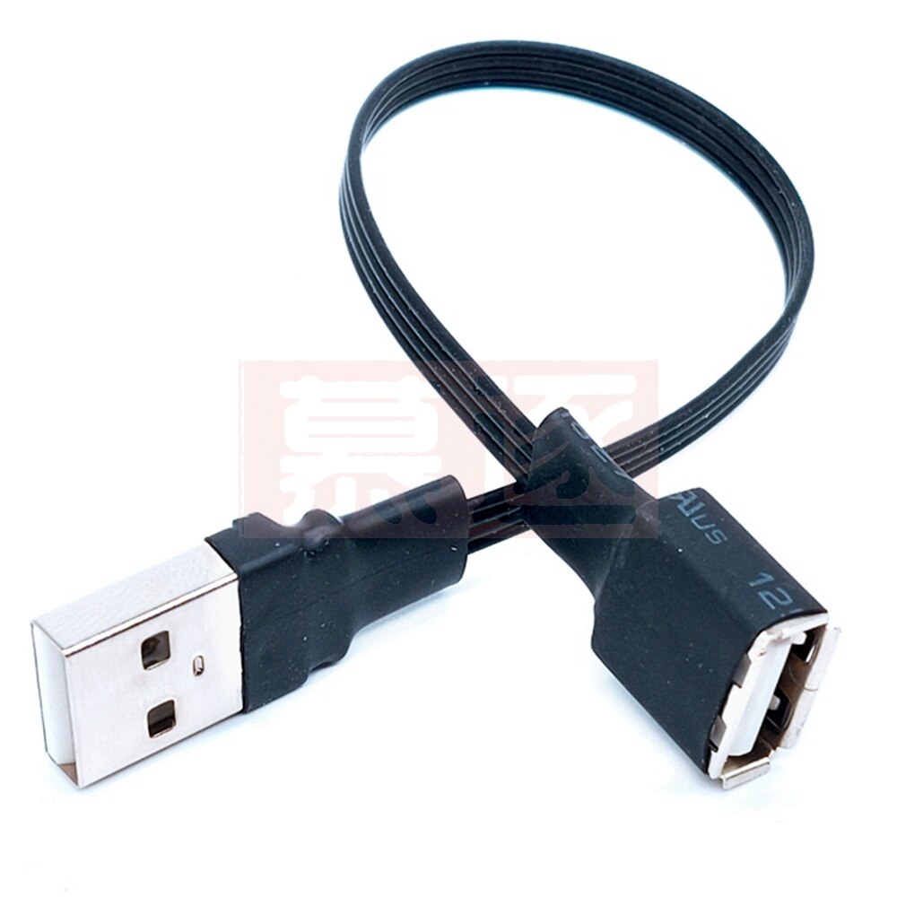 10cm 20cm USB 2.0 A męski na żeński 90 kątowy przedłużacz kabla USB2.0 męski na żeński prawy/lewy/dół/górny Czarny przewód