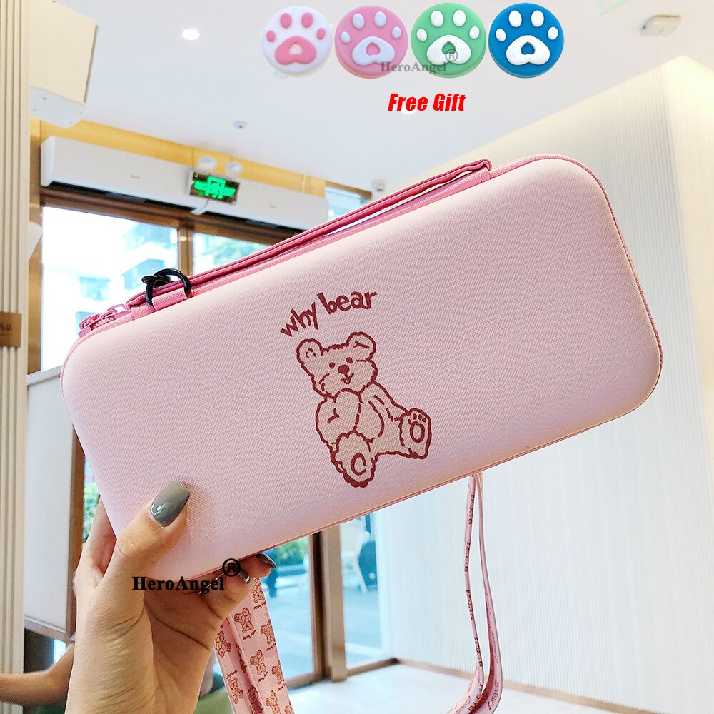 Storage Bag For Nintendo Switch Travel Portable Pink Case Protective Bag Water-Resistent EVA Carrying Hard Shell: 04