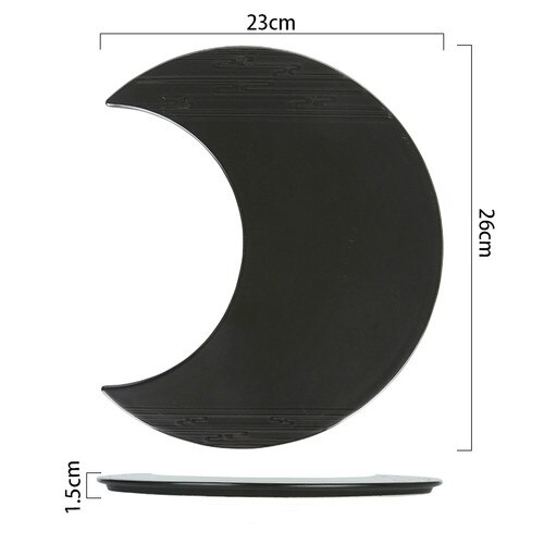 Noir occidental ardoise pierre plats solide carré Sushi Steak Barbecue Barbecue plaque fromage Pizza Dessert gâteau fruits plat plateau: black
