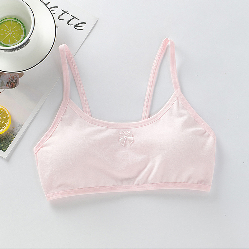 Reggiseno da allenamento in tinta unita reggiseno elastico senza fili per esterno abbigliamento per bambini per 8-16 anni reggiseno sportivo da palestra gilet ragazza Lingerie: Pink