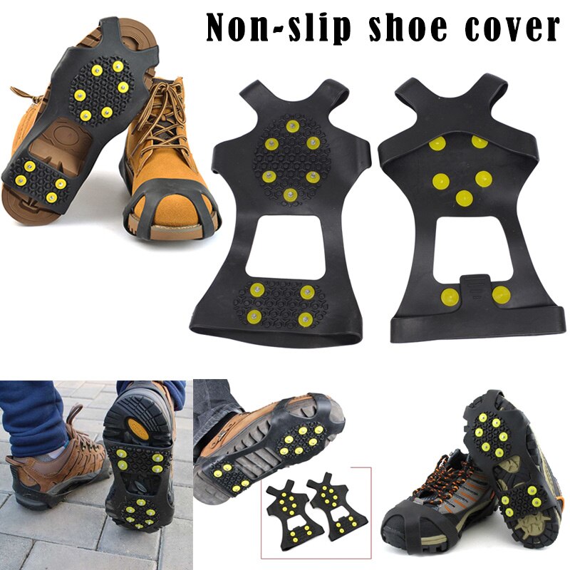 1 paire de poignées de neige glacée taquet sur botte de chaussure pointes en caoutchouc Crampons antidérapants Crampons chaussures extensibles sous