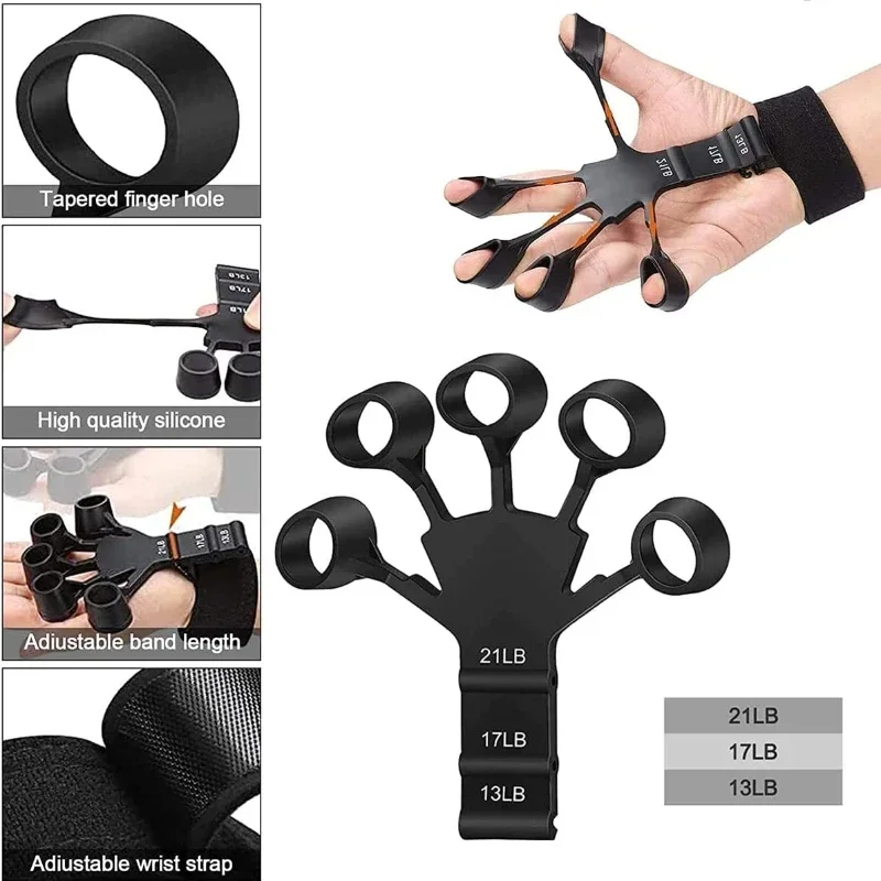 Renfort de poignée en Silicone, 1 pièce, civière de doigt, entraîneur de poignée, gymnastique, Fitness, entraînement et exercice de renforcement des mains