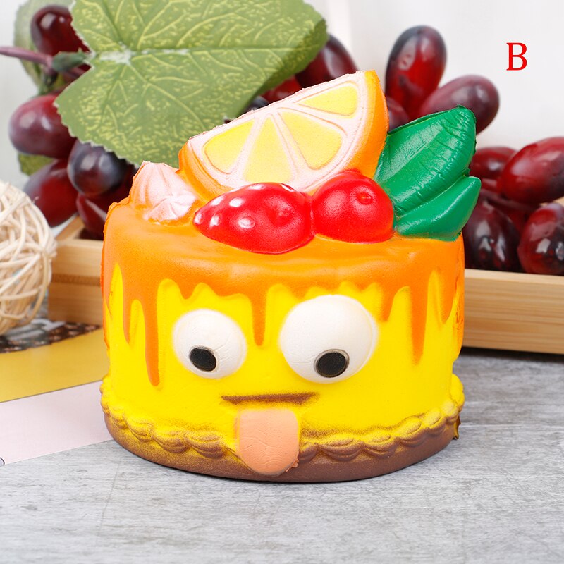 Slow Rebound Simulation Decompression Food Watermelon Cake Squeeze Toy Slow Rising Decompression Toys Funny Children: Yellow