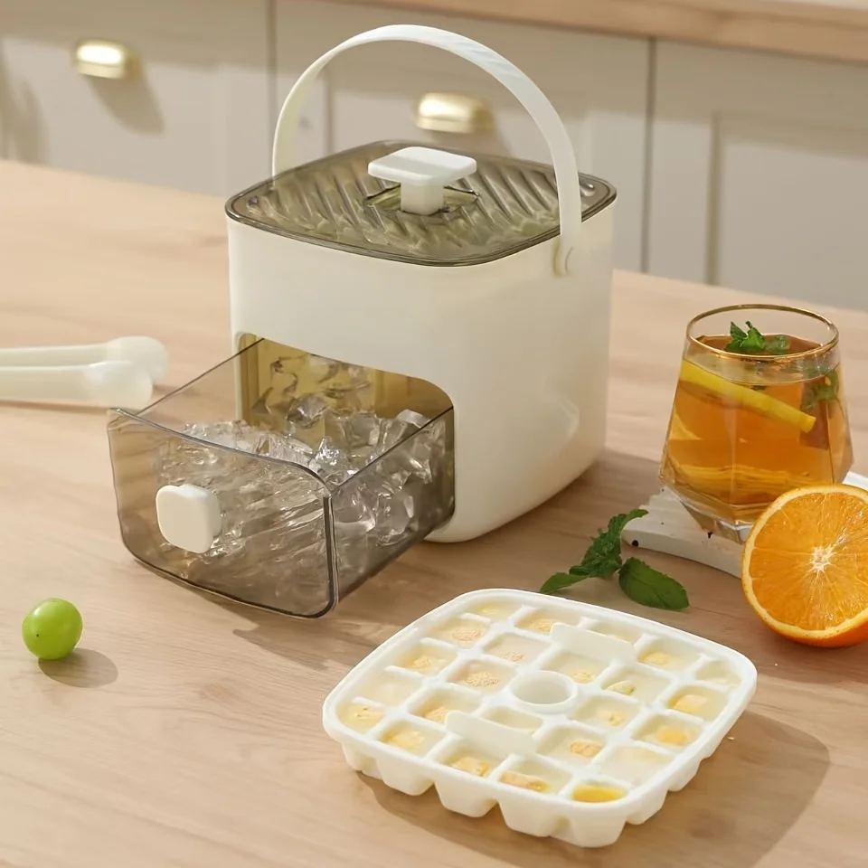 48 Grid Handheld Press Type Ice Cube Mold (no Power Required) Double-layer , Essential Kitchen Tool for Refrigerators