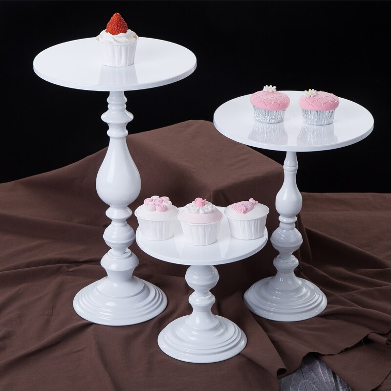 Metall rund tårtställ dessert hållare cupcake display rack födelsedag bröllopsfest dekoration tårta verktyg