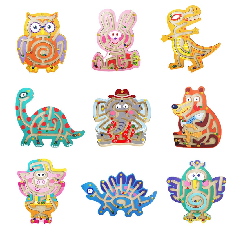 Pädagogisches Spielzeug Magnatic Labyrinth 3D Tier Labyrinth Montessori Spielzeug Früh Lernen Holz Spielzeug Für Kinder 3 Jahre Alt Kinder