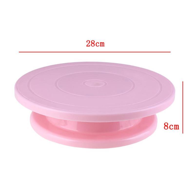 Plastic Taart Draaitafel Roterende Anti-slip Taart Decoreren Draaitafel Taart Draaitafel Ronde Cake Stand Keuken Bakken Tools 28 cm