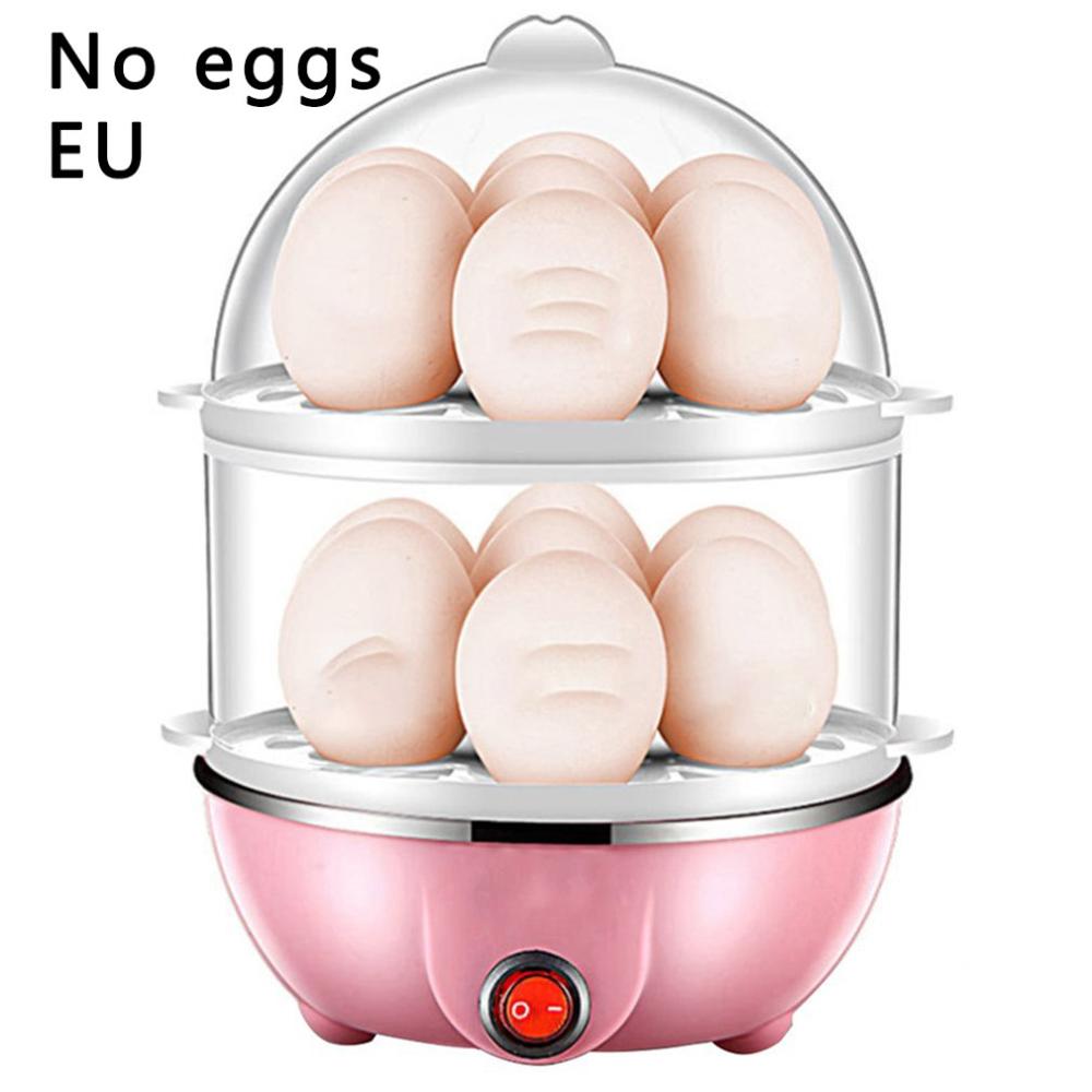 Snelle ontbijt multifunctionele dubbele eierkoker automatische uitschakeling eierkoker eierrek keukengadgets en accessoires: Zwart