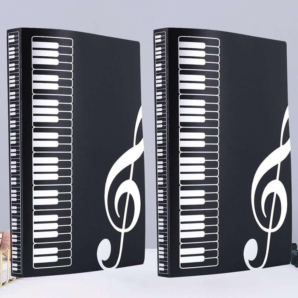 2 stuks kantoormap, muziekmap, organizer, papieren documenthouders, schoolkantoorbenodigdheden met 40 stuks binnenpagina's (b