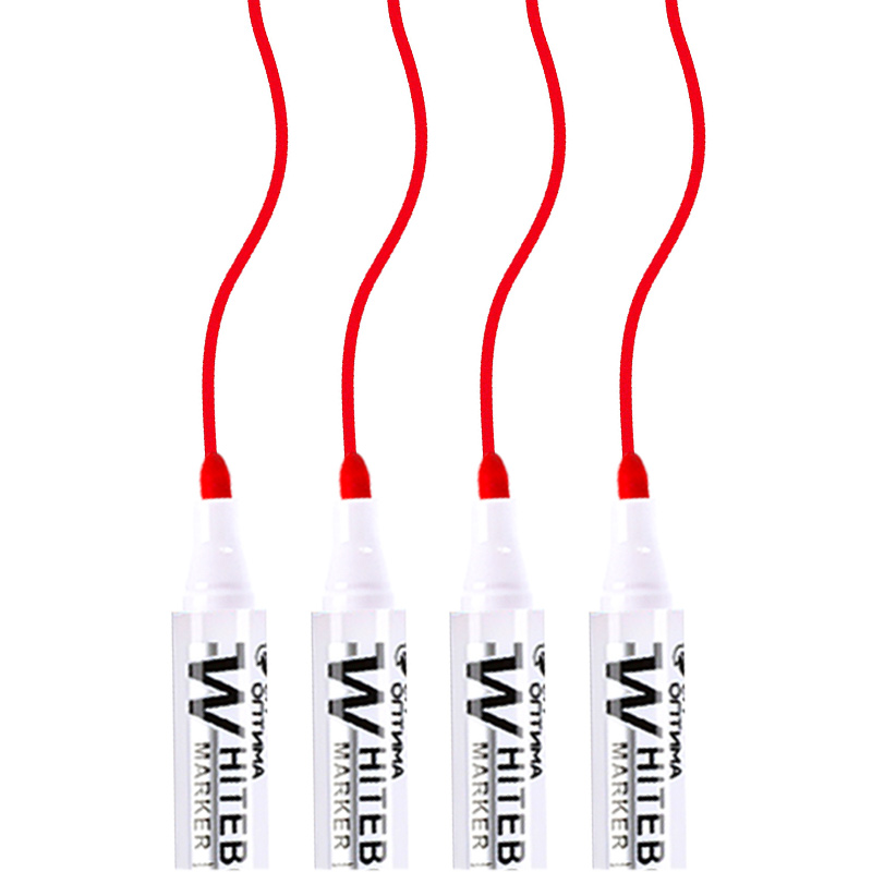 Erasable Whiteboard Marker Pen, Material Escolar, Papelaria para Professor, Preto, Azul, Vermelho, Tinta verde, Crude Nib Markers, W, 4Pc Set: YELLOW